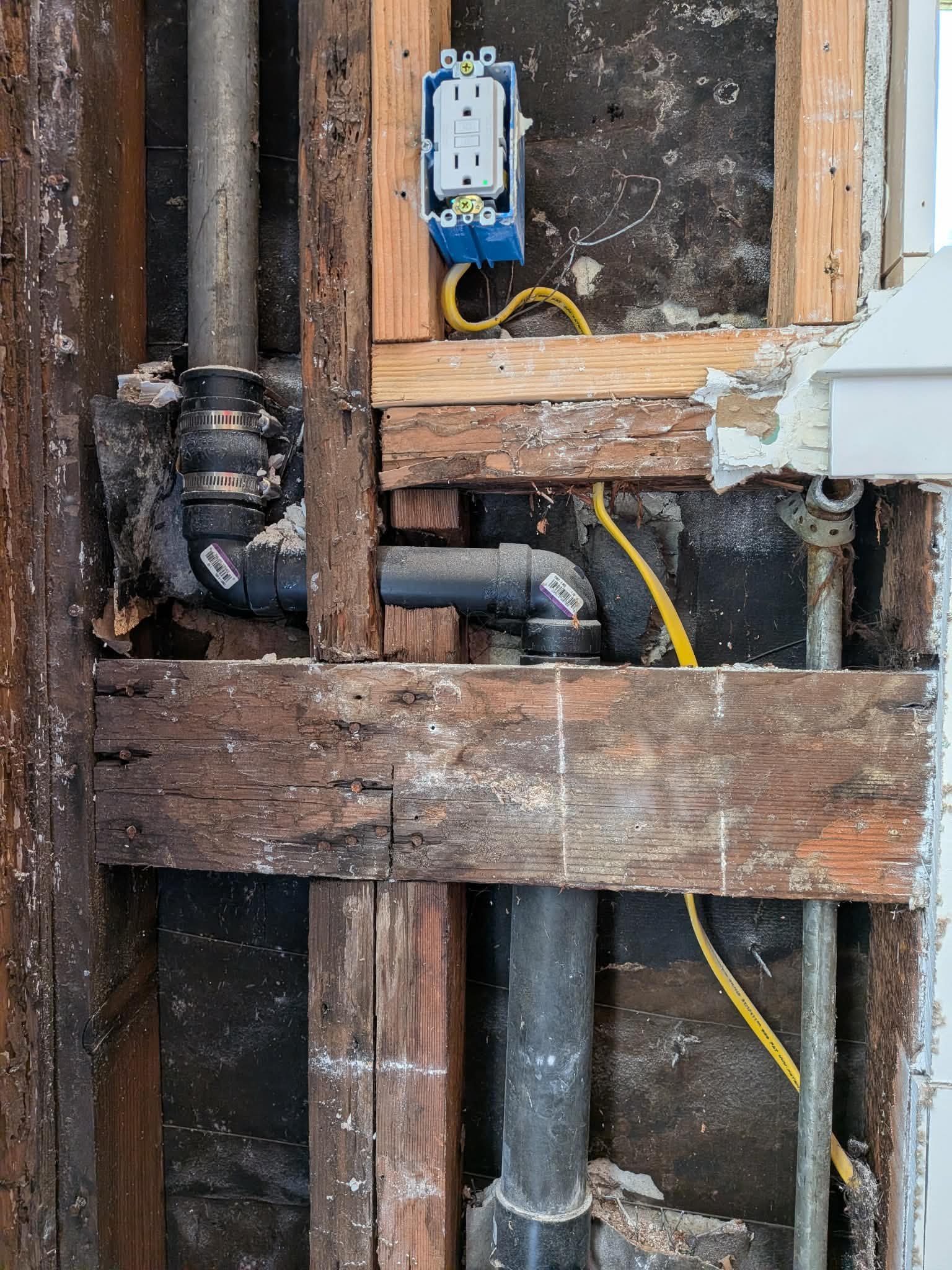 Repairing Laundry Room Water Damage and Rotten Framing Caused by a Roof Leak in Azusa