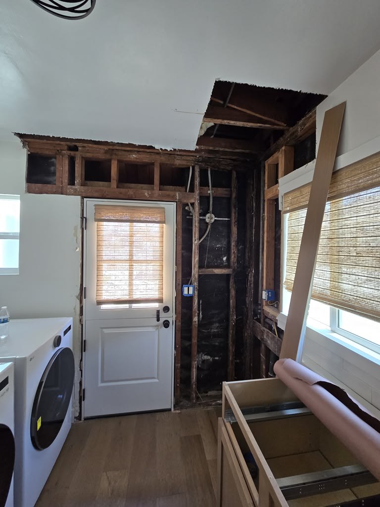 Repairing Laundry Room Water Damage and Rotten Framing Caused by a Roof Leak in Azusa
