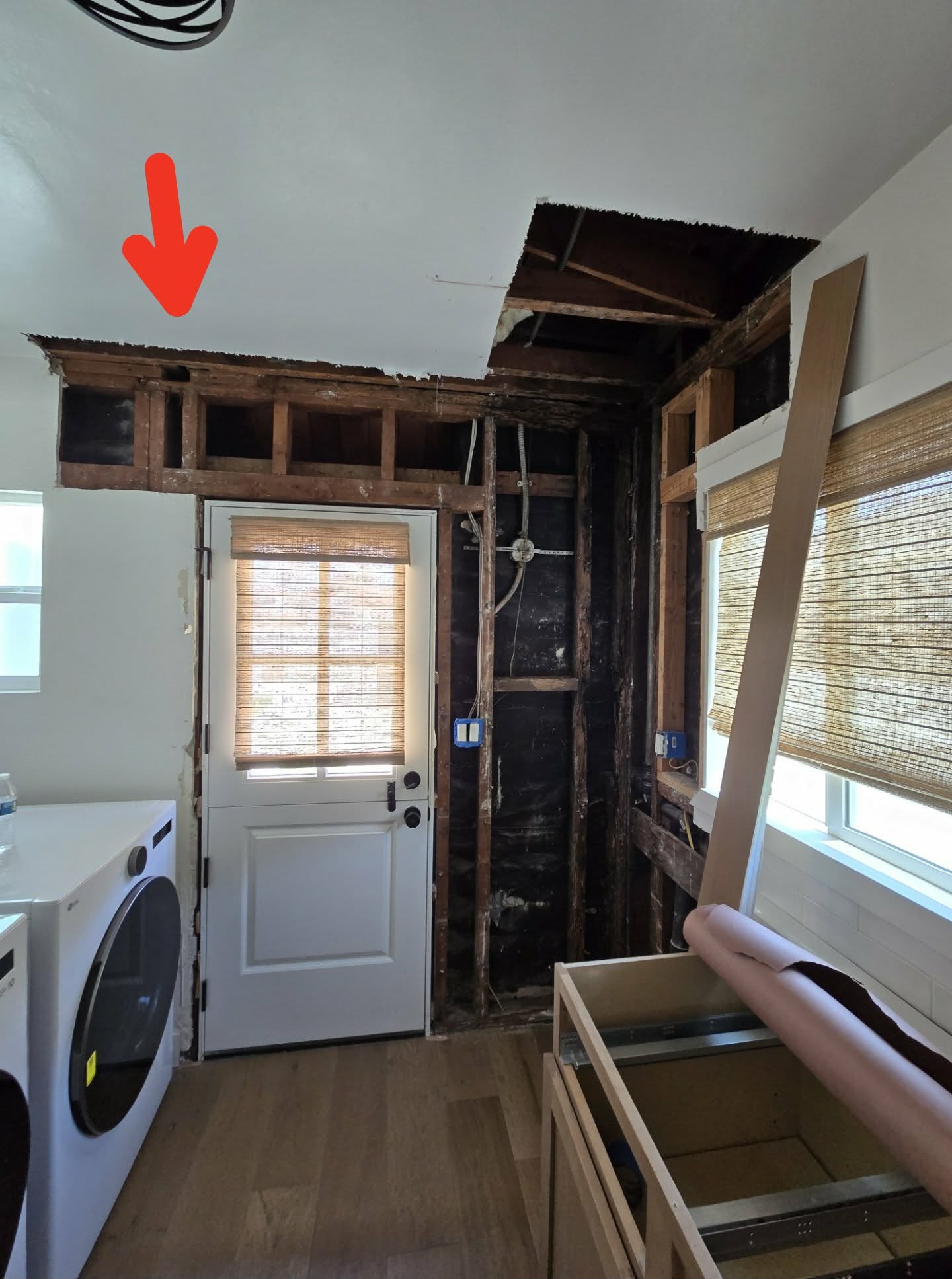 Repairing Laundry Room Water Damage and Rotten Framing Caused by a Roof Leak in Azusa