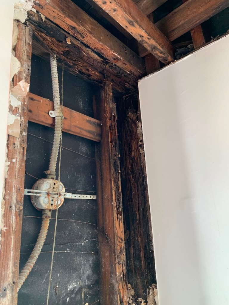 Repairing Laundry Room Water Damage and Rotten Framing Caused by a Roof Leak in Azusa